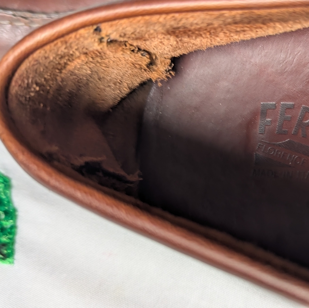 salvatore Ferragamo Fergie Men's Dark Brown Leather Loafers - Picture 5 of 7